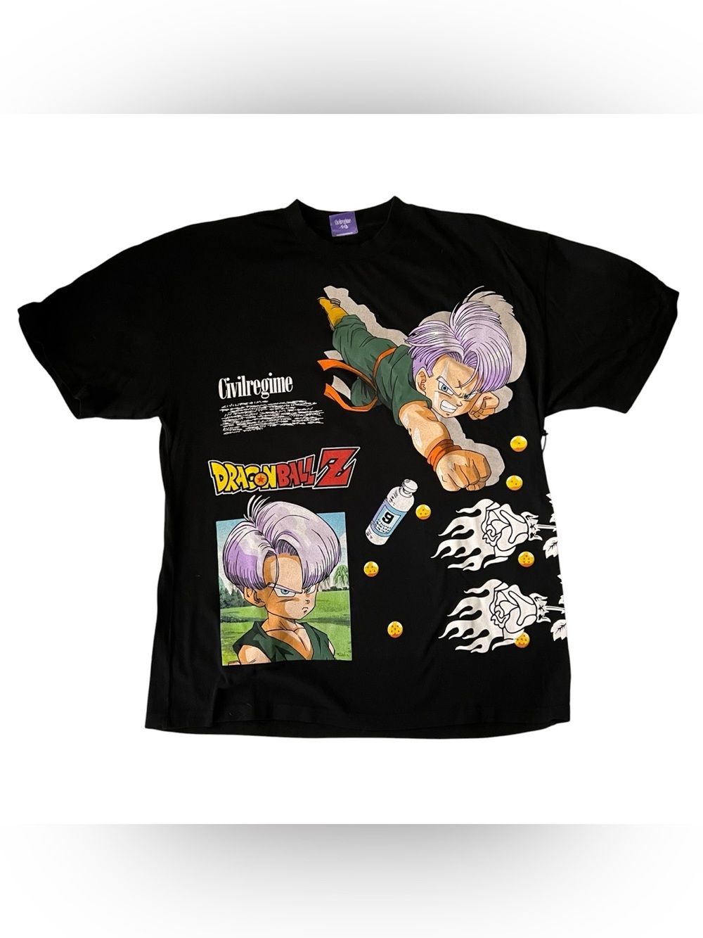 NWT Civil Regime x Dragon Ball Z Trunks Graphic Tee Black Size M